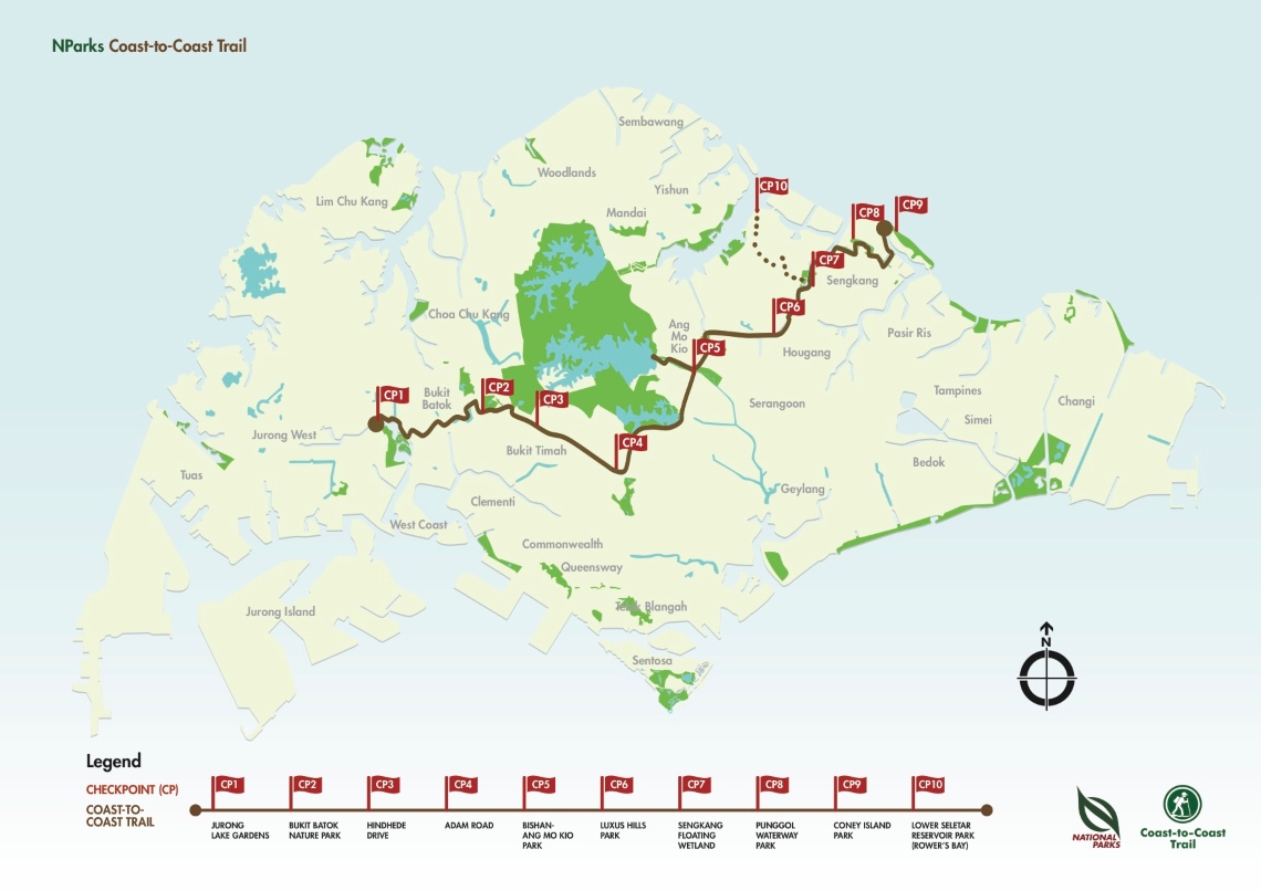 A map of the coast-to-coast trail